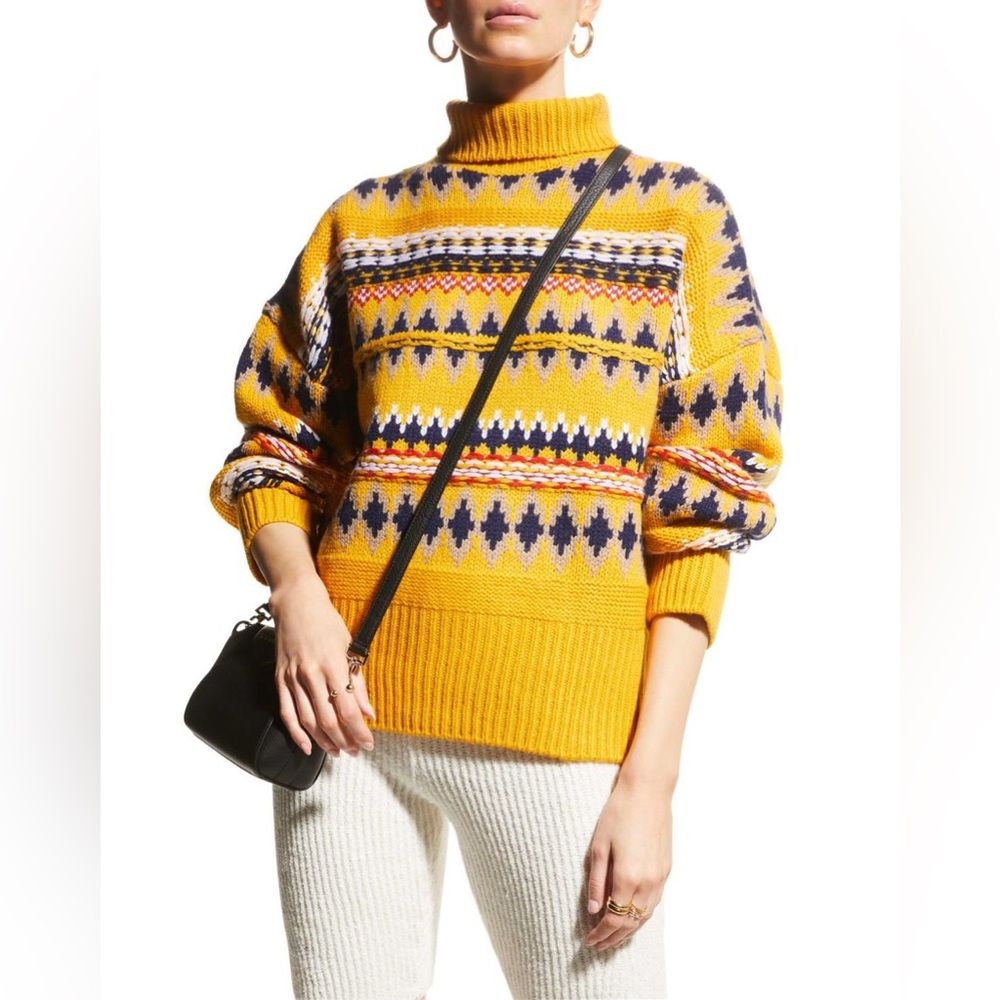 NWT RAG & BONE Willow Fair Isle wool turtleneck sweater $475.